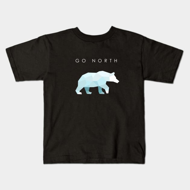 Go North - Polar bear (dark) Kids T-Shirt by MikeDrago